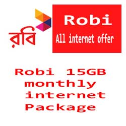 Robi 15GB monthly internet Package